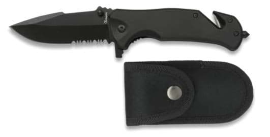 Navaja de rescate RESCUE 4 negra con funda